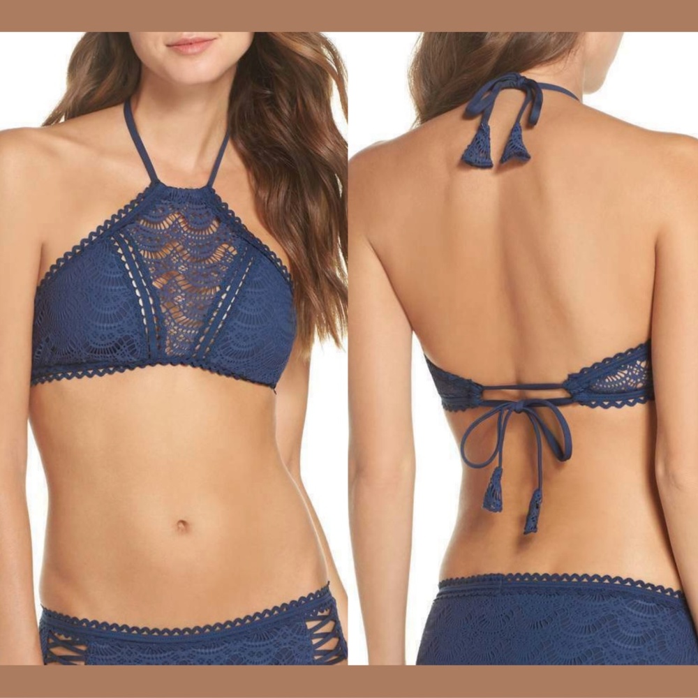 NWT Becca Color Play Illusion High Neck Bikini Top